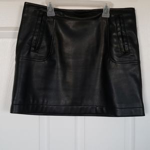 Leather mini skirt